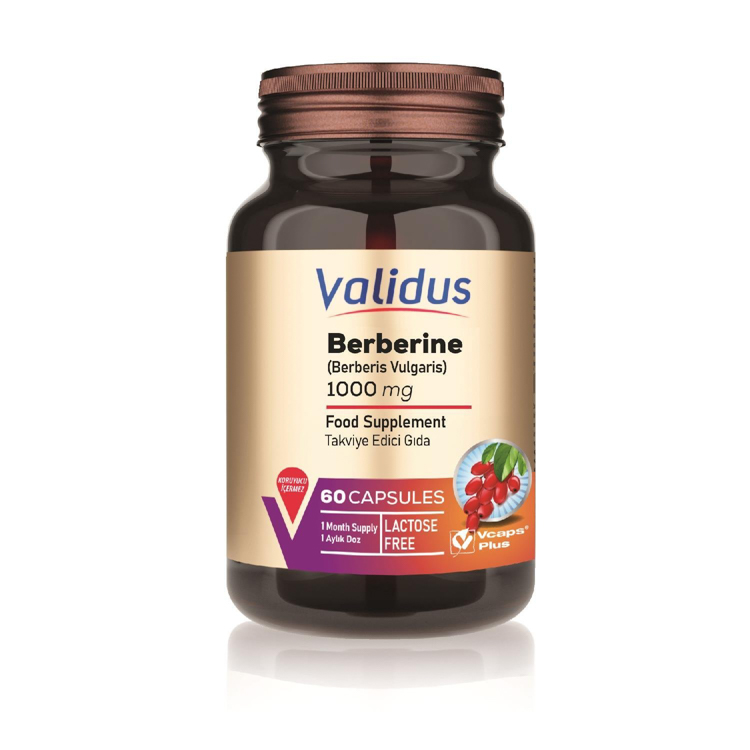 Validus Food Supplements Berberin (Berberis Vulgaris) 1000 Mg 60 Capsules