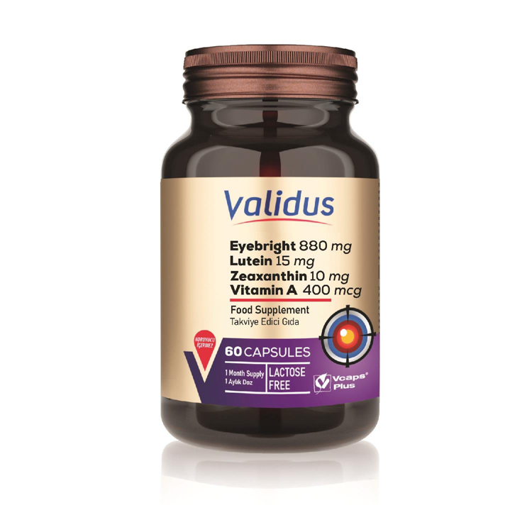 Validus Eyebrigth 880 mg + Lutein 15 mg 60 Capsules