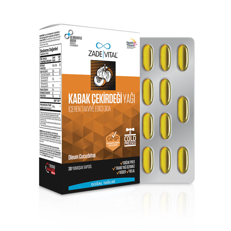 Zade Vital Kabak Çekirdeği Yağı 320 mg 60 Yumuşak Kapsül