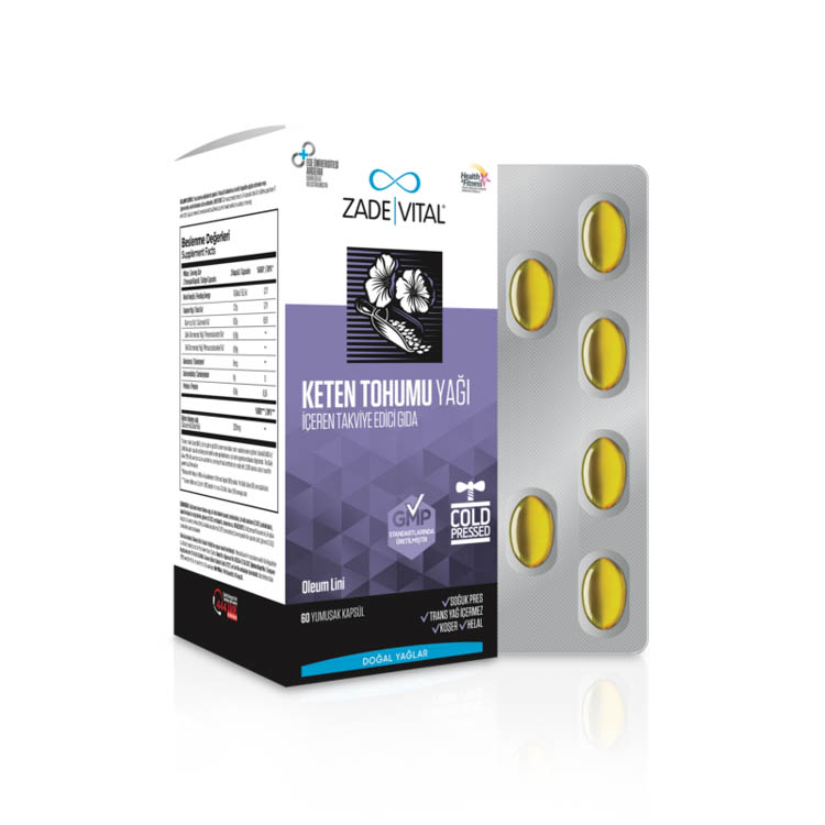 Zade Vital Keten Tohumu Yağı 625 mg 60 Kapsül
