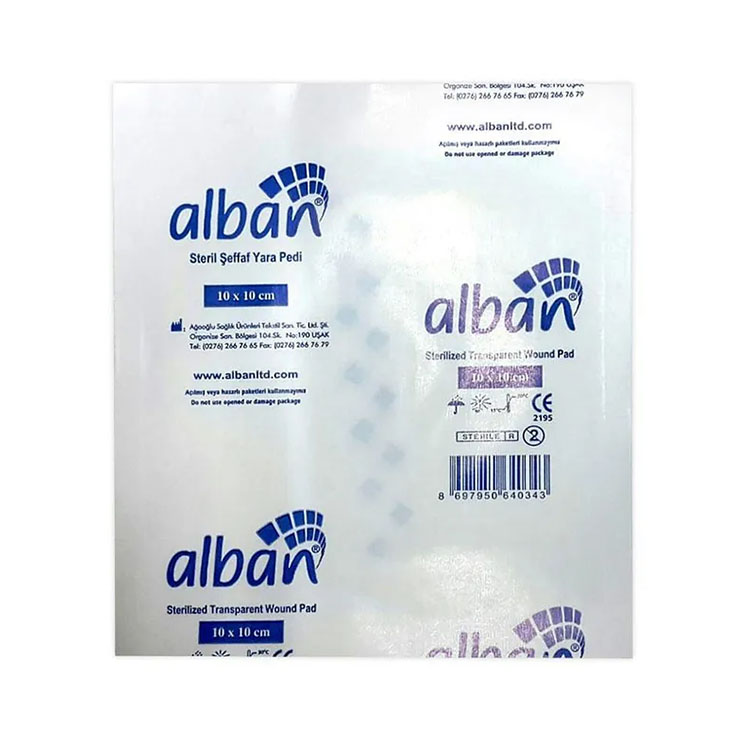 Alban Steril Şeffaf Su Geçirmez Yara Pedi 10x10 cm Tekli