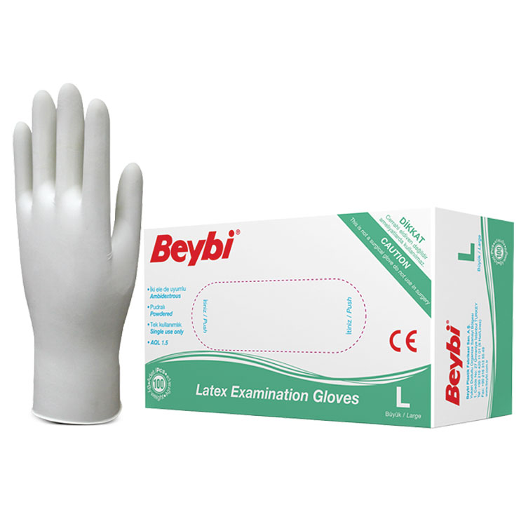 Beybi Lateks Eldiven Pudralı Large 100'lü