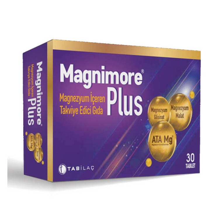 Magnimore Plus Magnezyum İçeren Takviye Edici Gıda – 30 Tablet
