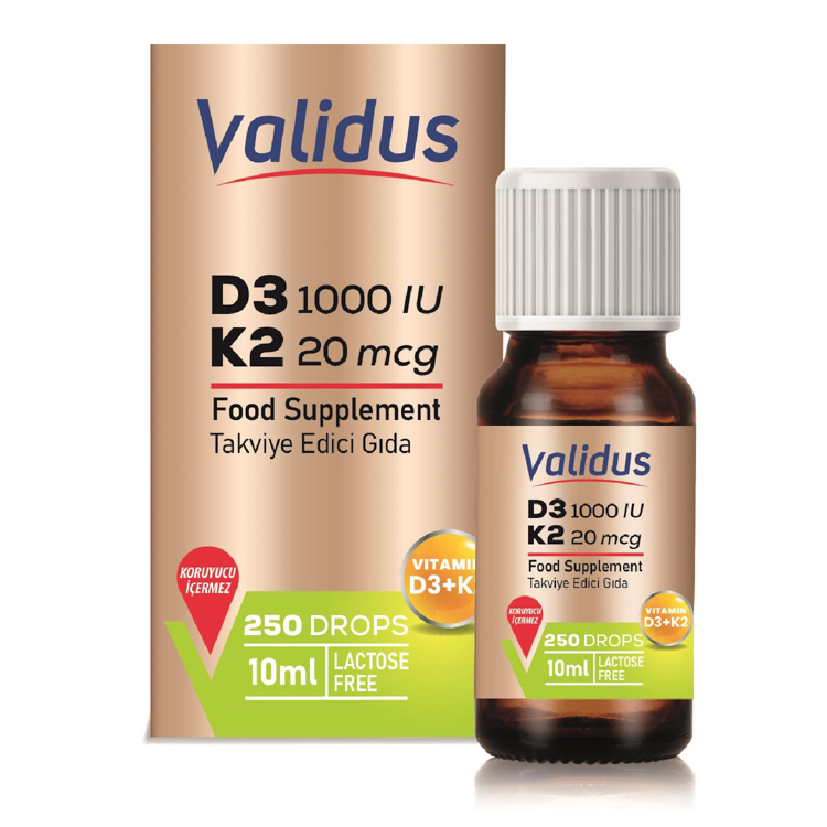Validus Vitamin D3 + Vitamin K2 Drops 10 ml
