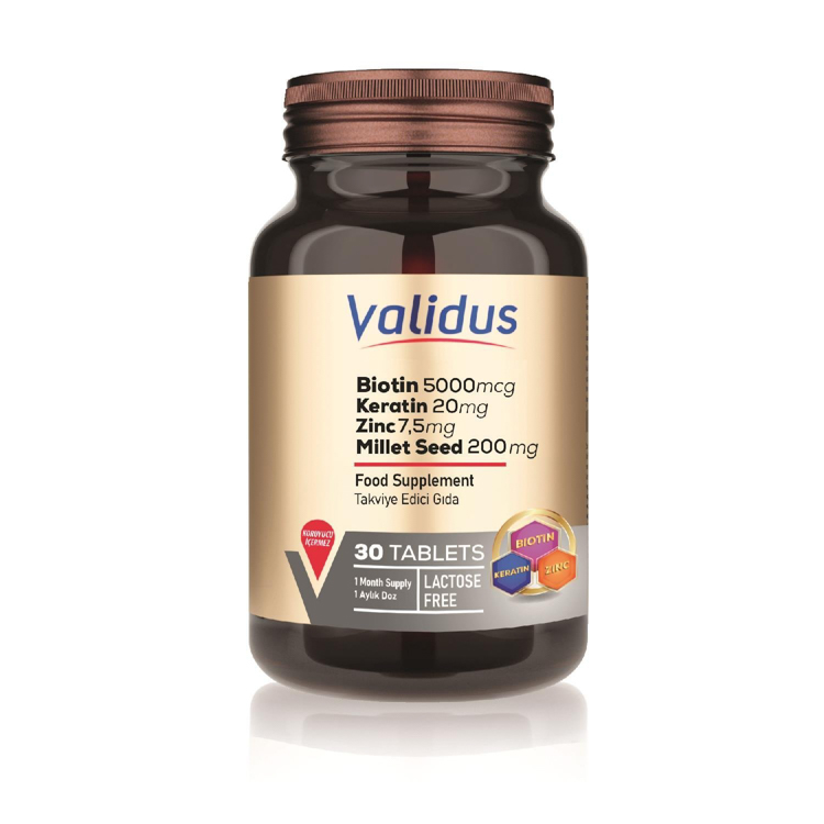 Validus Food Supplements Biotin Keratin Zinc 30 Tablet