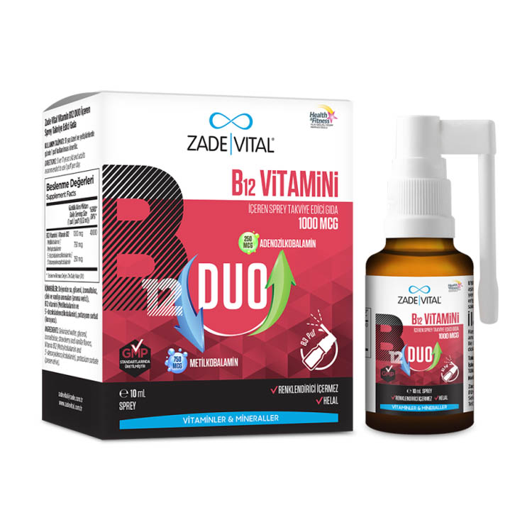 Zade Vital B12 Vitamini Duo 1000 mcg Sprey 10 ml