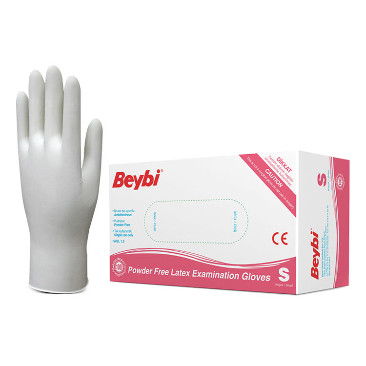 Beybi Pudrasız Lateks Muayene Eldiveni Small 100 Adet
