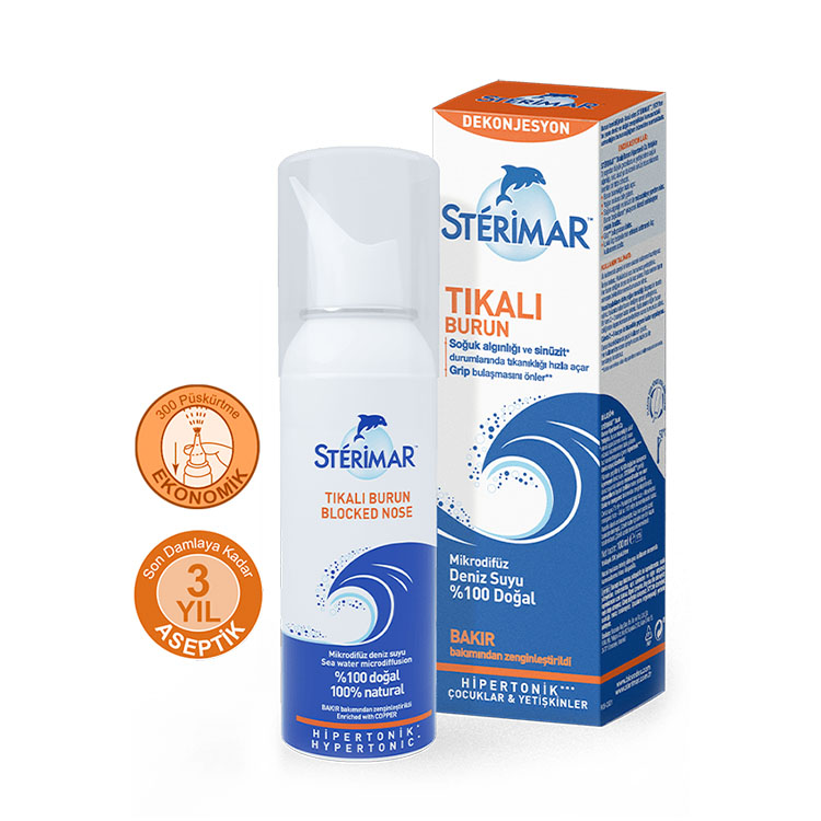 Sterimar Burun Spreyi Blocked Nose Hipertonik 50 ml