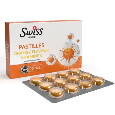 Swiss Bork Portakal Aromalı C Vitamini Pastil – 16’lı