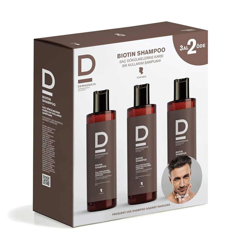 Dermoskin Biotin Shampoo For Men 200 ml (3 Al 2 Öde)