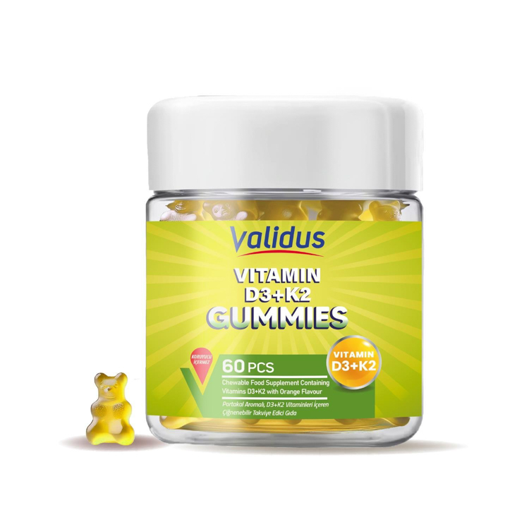 Validus Vitamin D3 1000 Iu K2 50 Mcg 60 Gummies