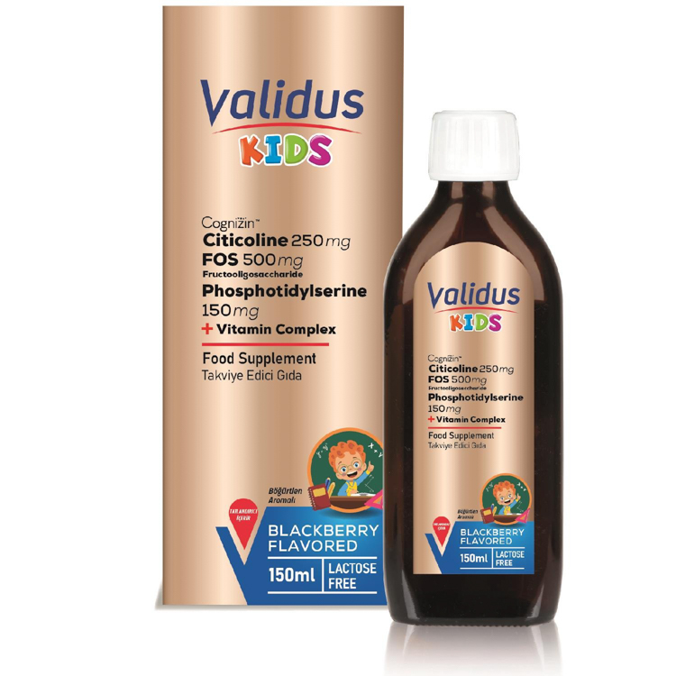 Validus Kids Citicoline 250 mg + FOS 500 mg + Phosphotidylserine 150 mg + Vitamin Complex 150 ml Syr