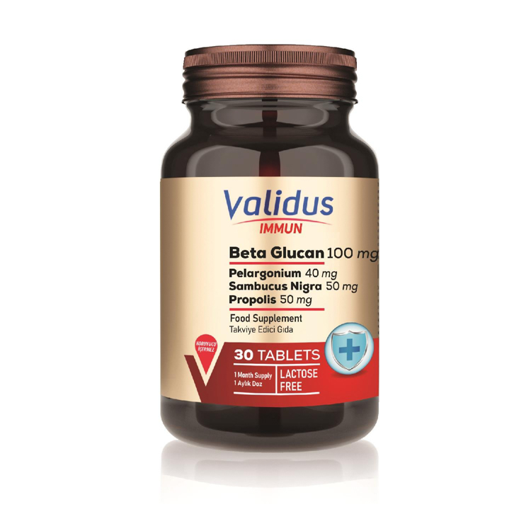 Validus İmmun Beta Glucan + Kara Mürver + Propolis 30 Tablet